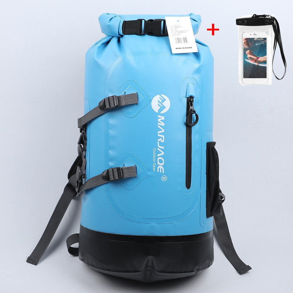 30l waterdichte droge tassen anti-aging ipx 6 zwemrugzakken met oprolbare bovenkant strandtas duikkajakzak 500d pvc-gaasdoekmateriaal: 30l blauw