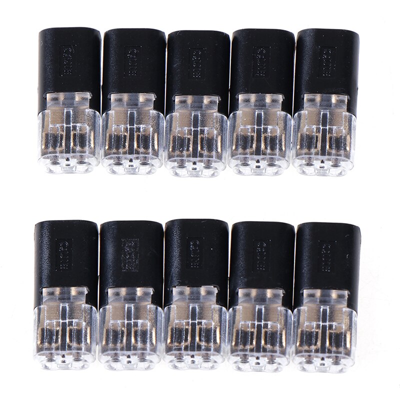 10Pc 2pin Pluggable Lente Scotch Lock Draad Connector Voor 18-24AWG Draad Quick Splice Connector Kabel Crimp Terminal Blokken