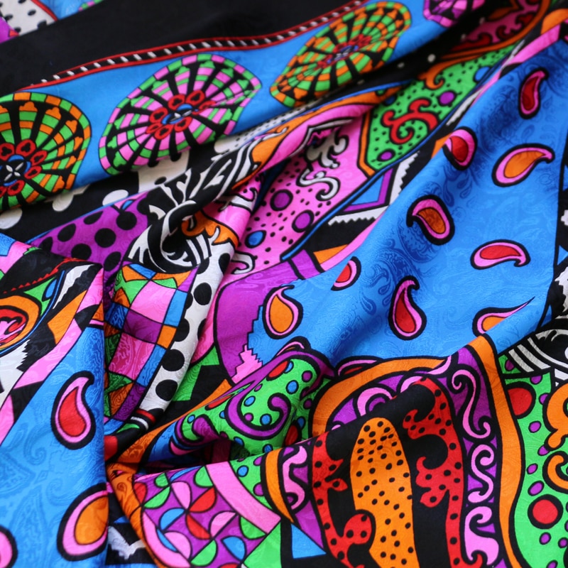 100cm*114cm natural silk fabric patchwork printed silk satin charmeuse crepe jacquard