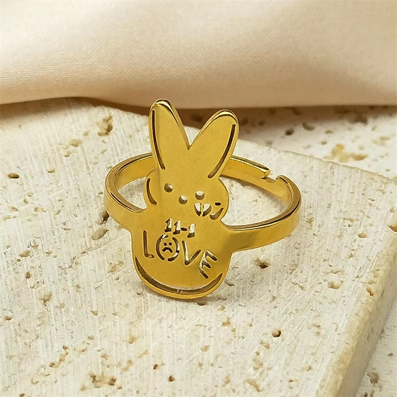 Kpop Lil Peep Rabbit Sad for Love Couple Pendant Necklace for Women Men Stainless Steel Music R.I.P Chain Jewelry Collar Fans: Dark Gold