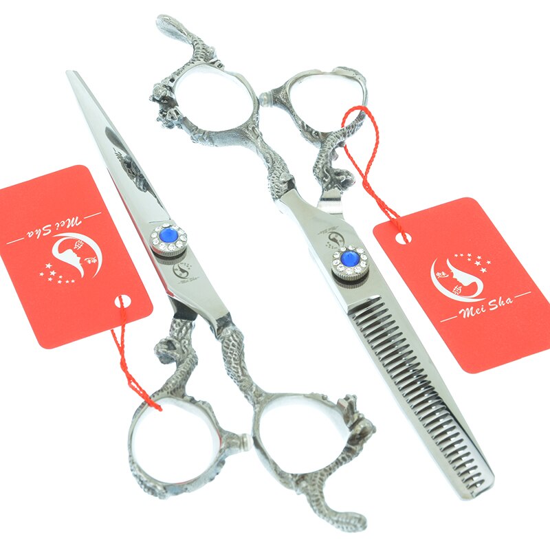 6.0" Dog Cutting Scissors Thinning Shears Dragon Handle Japanese Steel Dogs Grooming Scissors Barbers Tools A0096A