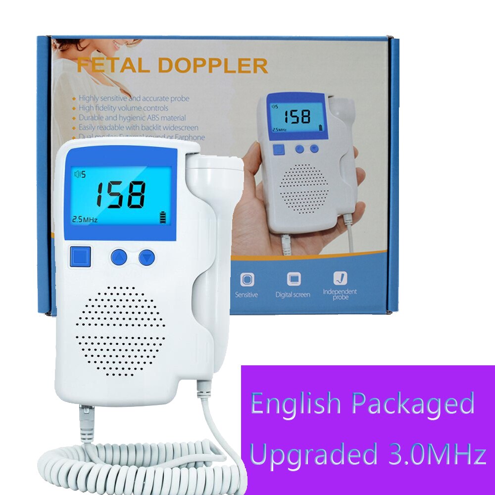 3.0Mhz Ultrasound Doppler Foetale Hartslagmeter Voor Thuisgebruik Zwangerschap Baby Foetale Geluid Hartslag Pocket Doppler