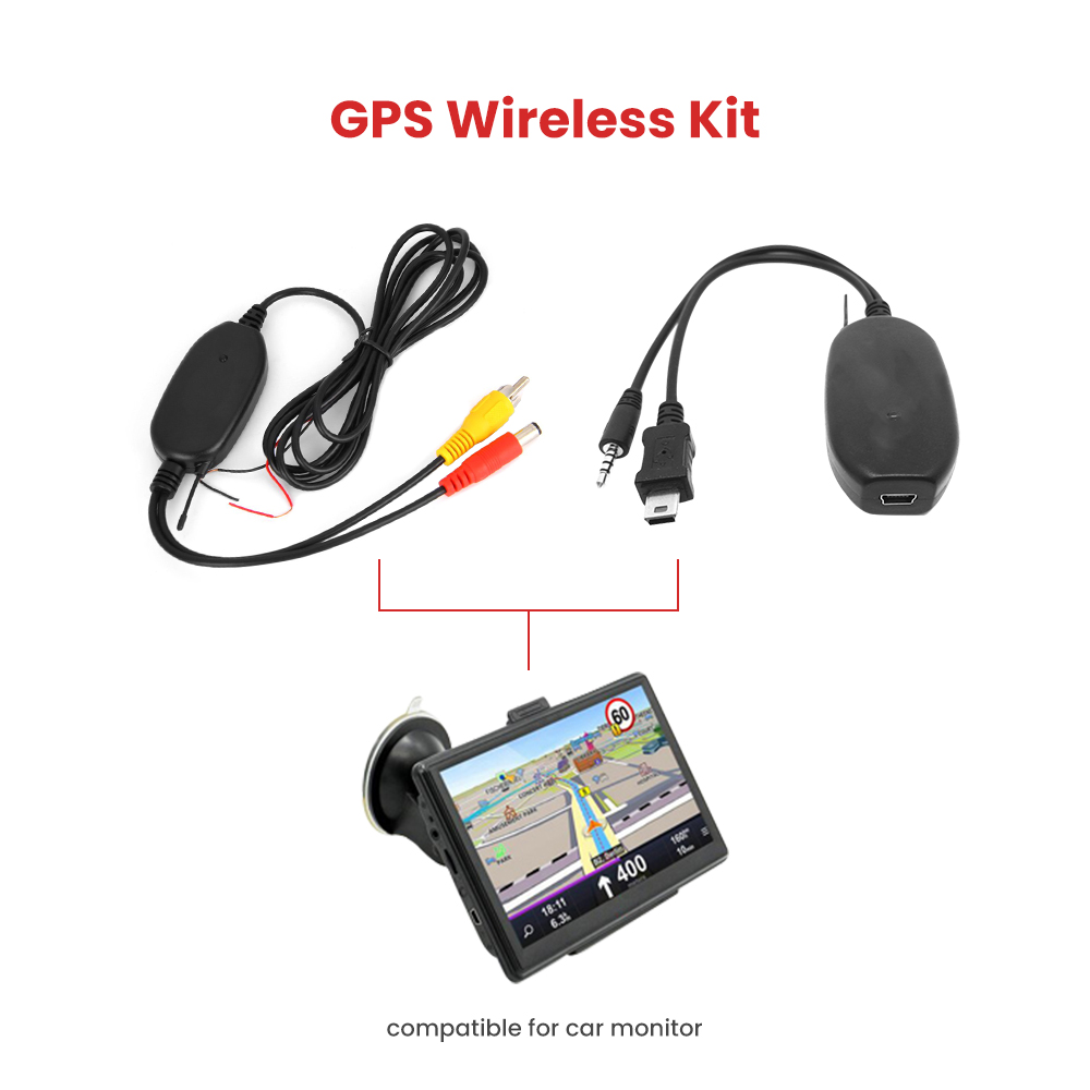 AOSHIKE 2.4GHZ Vehicle Camera RCA Wireless Transmitter Receiver for Rear Reversing Camera Monitor DC12V Rear View Camera: work for GPS