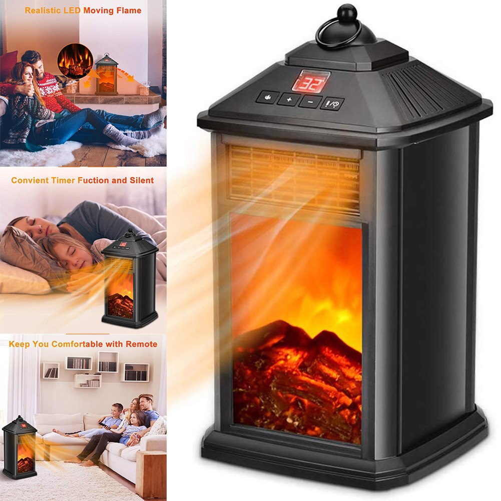 Portable Fireplace Electric Heater 800W with Adjustable Thermostat Overheat Protection OCT998