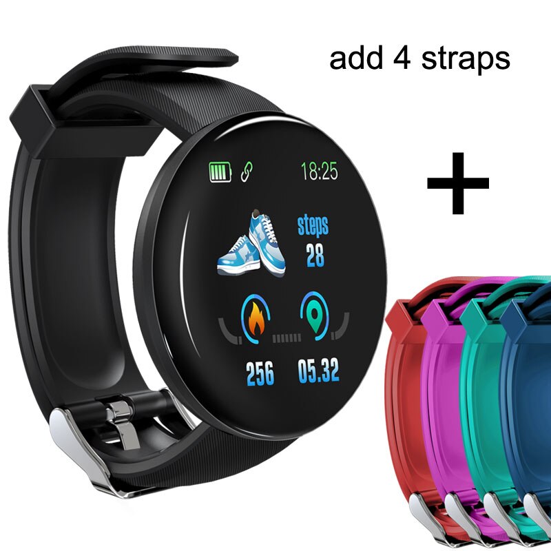 Herenhorloges sportklok dames smartwatch bloeddruk hartslagmeter waterdicht smartwatch horloge voor android ios: Voeg 4 banden toe