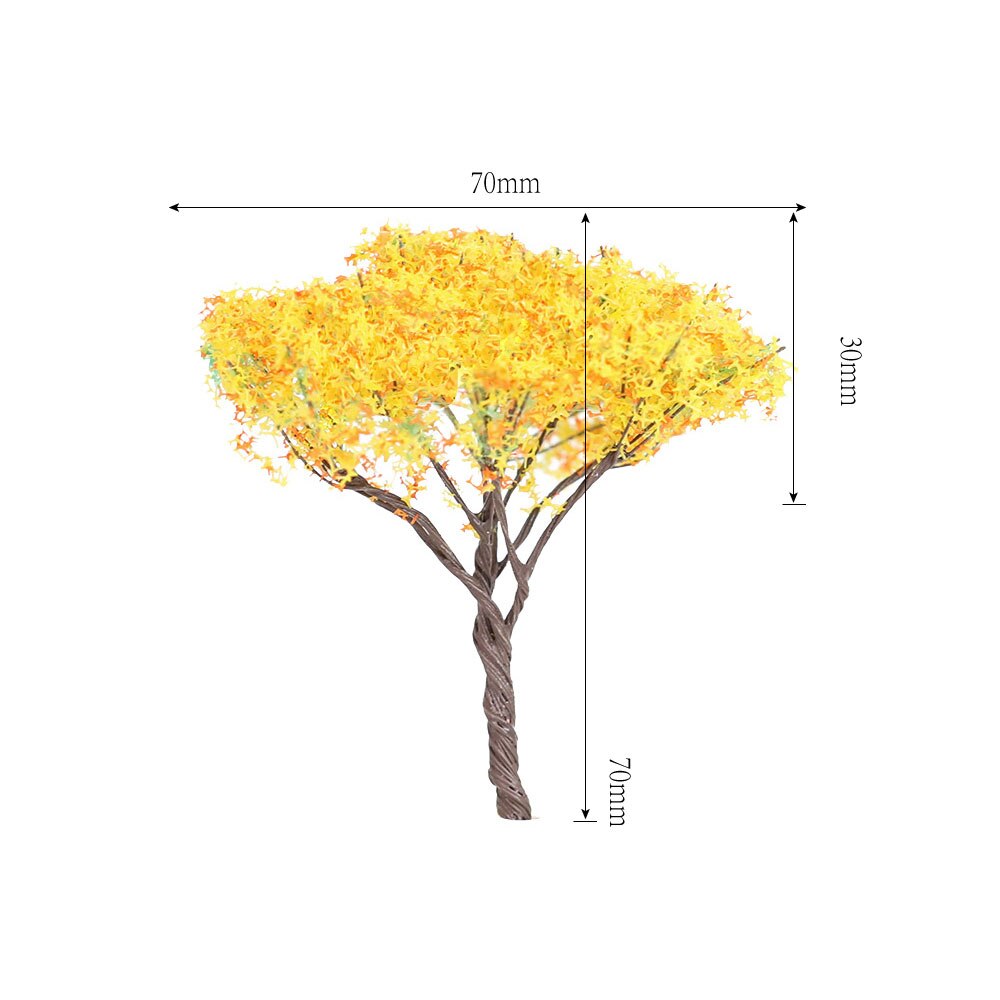 Ho Scale Model Color Flower Miniature Tree for Architectural Building Train Railway Layout 6PCS