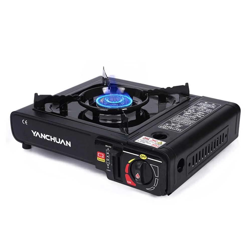 Réchaud à Gaz Camping VGEBY1 – Acier Inoxydable – 4500 W – Multi-carburant (essence/diesel/butane) – Pliable Avec Sac