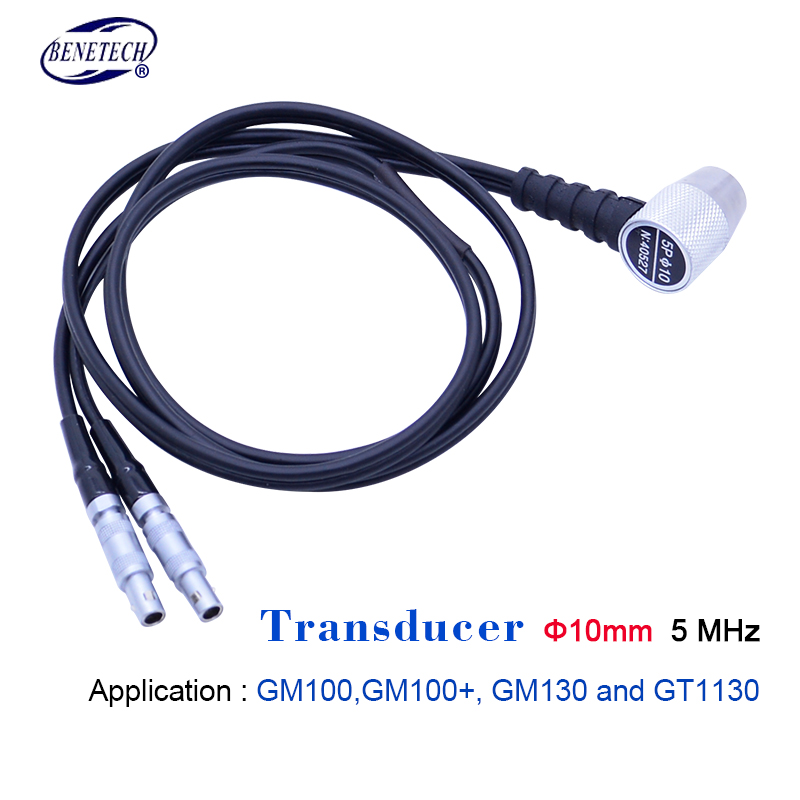 Ultrasonic thickness gauge Probe transducer diameter 10mm/5MHz 6mm/5Hz original Probe for Benetech GM100 GM100+ GM130 GT1130: 10mm 5MHz  probe