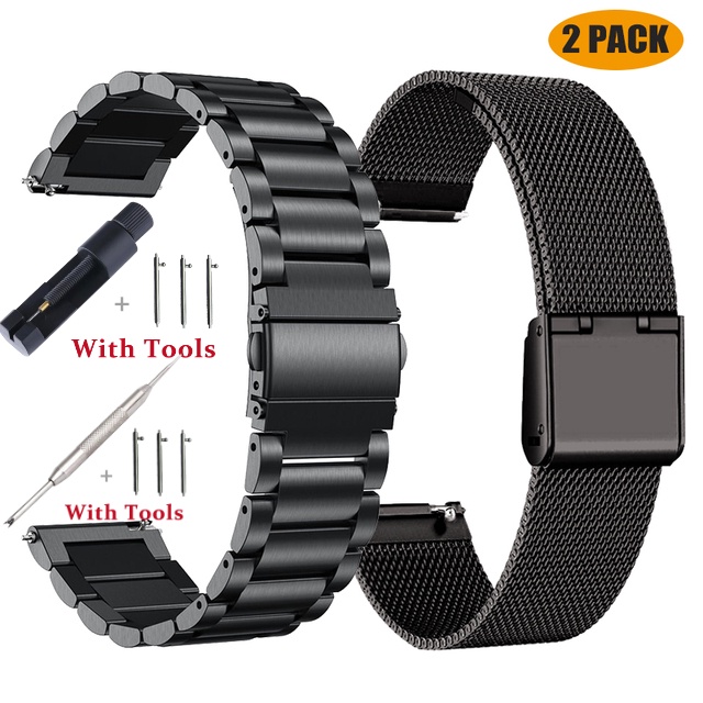 18mm 20mm 22mm 24mm Breedte Quick Release Volledige Rvs Horlogeband Horloge Universele Platte Kop horlogeband Accessoires: Beige / 22mm