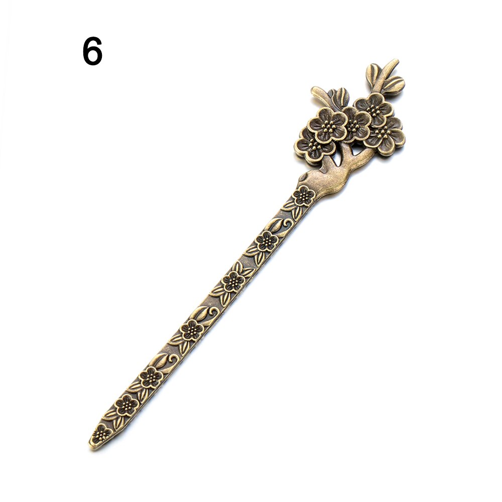 Vintage bronse hårspenne retro metallisk metall hårstift kvinner jenter hår styling verktøy hår gaffel buet hårnål: 6