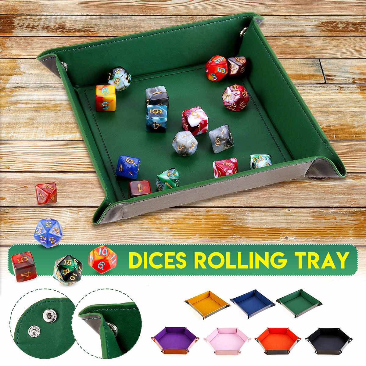 1 stücke PU Leder Falten Würfel Tablett polyedrisch Verein Würfel Kasten Platte Für RPG Bord Spiele Würfel Lagerung Kasten fallen ohrring Ring Halfter