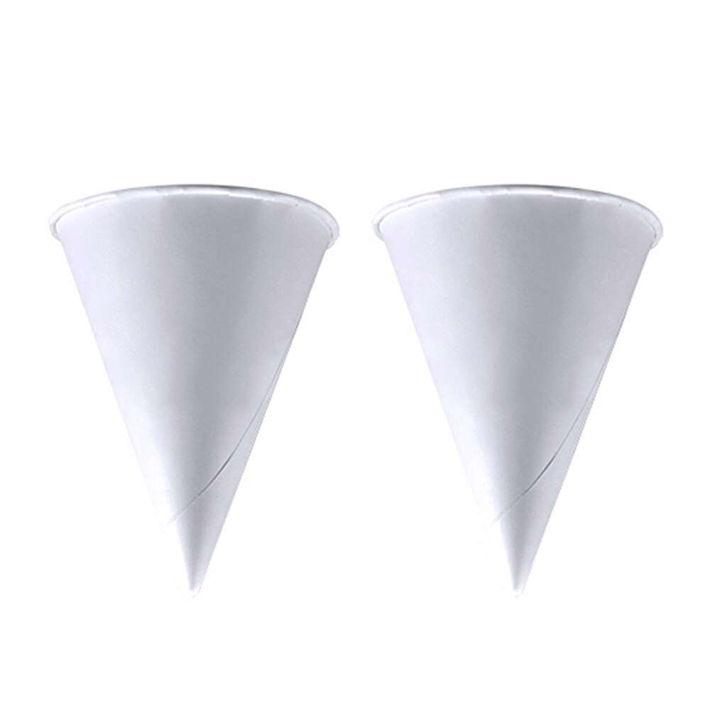 250PCS 3.7oz Disposable Cone Water Cups Paper Funnel Cups Snow Cone Cups - White