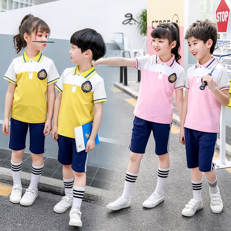 Jk uniform primary school short-sleeved school uniform summer children's sports suit kindergarten uniform