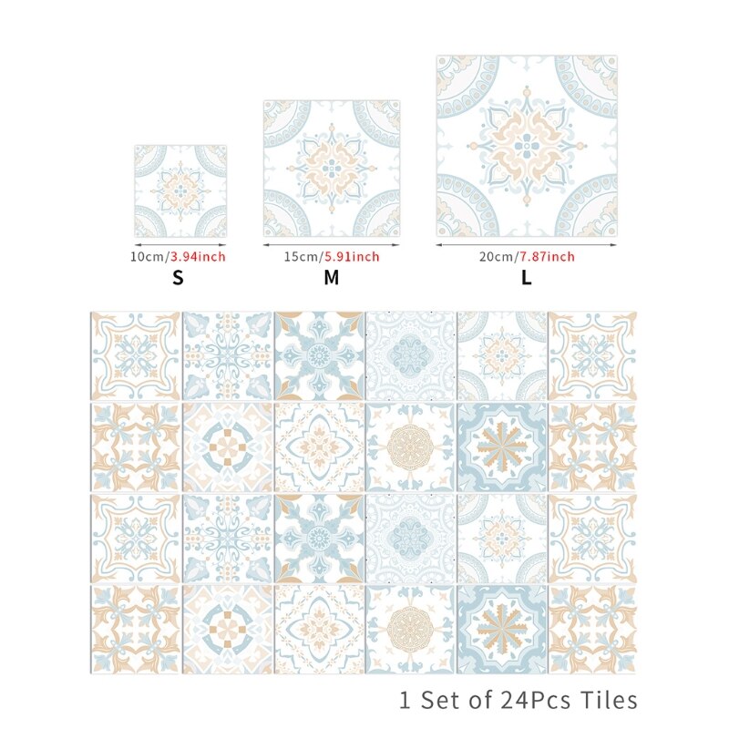 10pcs Backsplash Tile Stickers Peel Stick Wall Sticky Waterproof Removable Stair Decals for Bathroom Kitchen Furniture