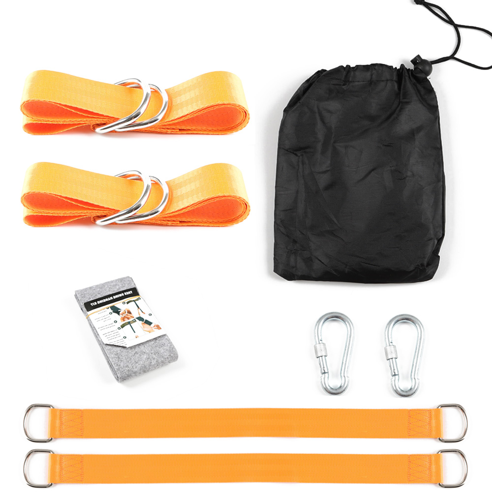 Kit de sangles de balançoire d'arbre, accessoires de camping, noir, 2 m, 2 pièces: Orange