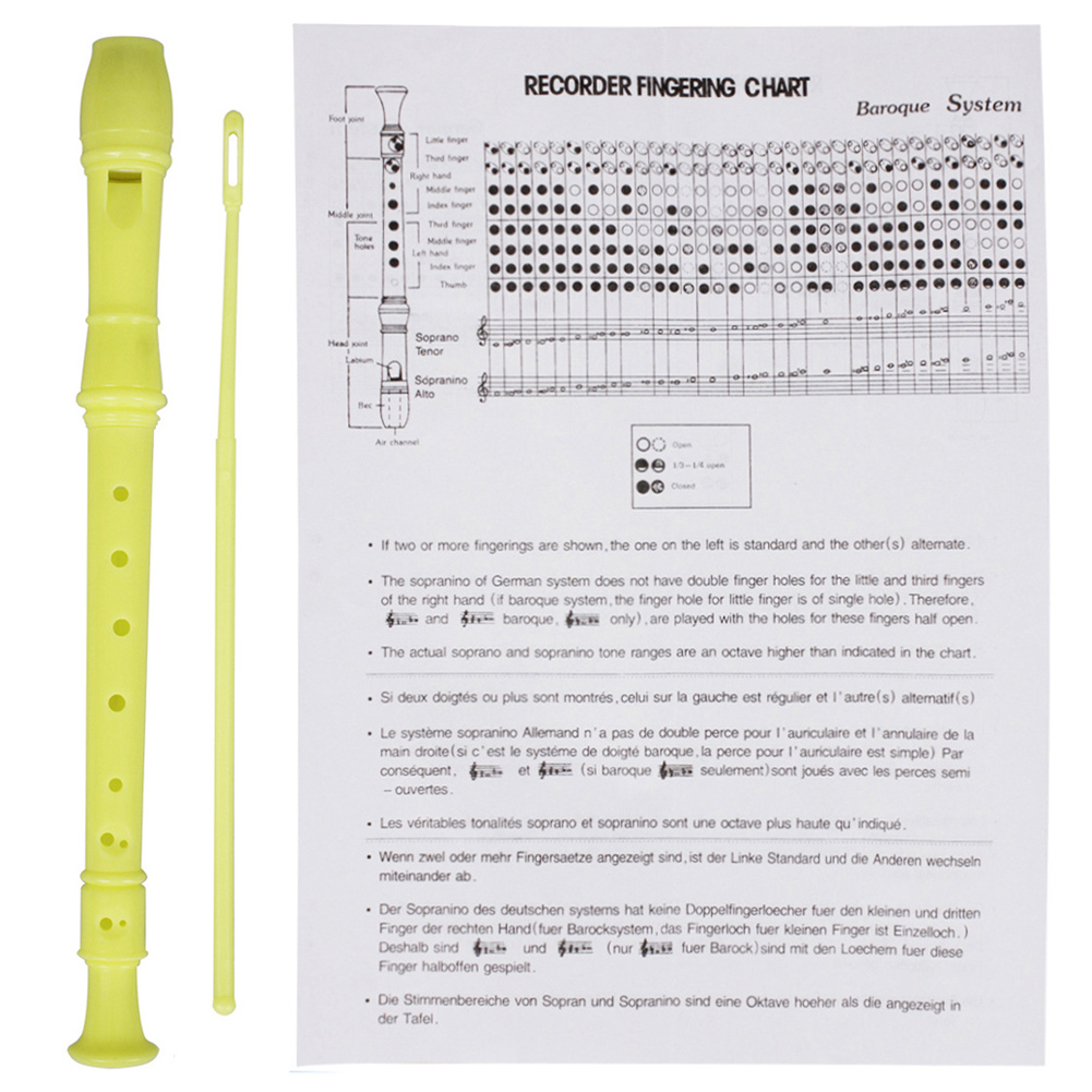 Clarinete ABS para niños y adultos, instrumento Musical educativo, con palo de limpieza, T8: Amarillo
