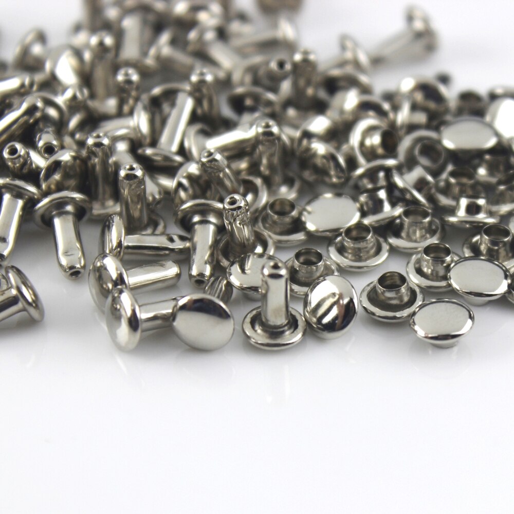 100sets 7/9/10/12mm Metall Doppel Cap Nieten Studs Runde Niet für Leder Tasche gürtel Kleidung Kleid Schuhe Kragen Decor