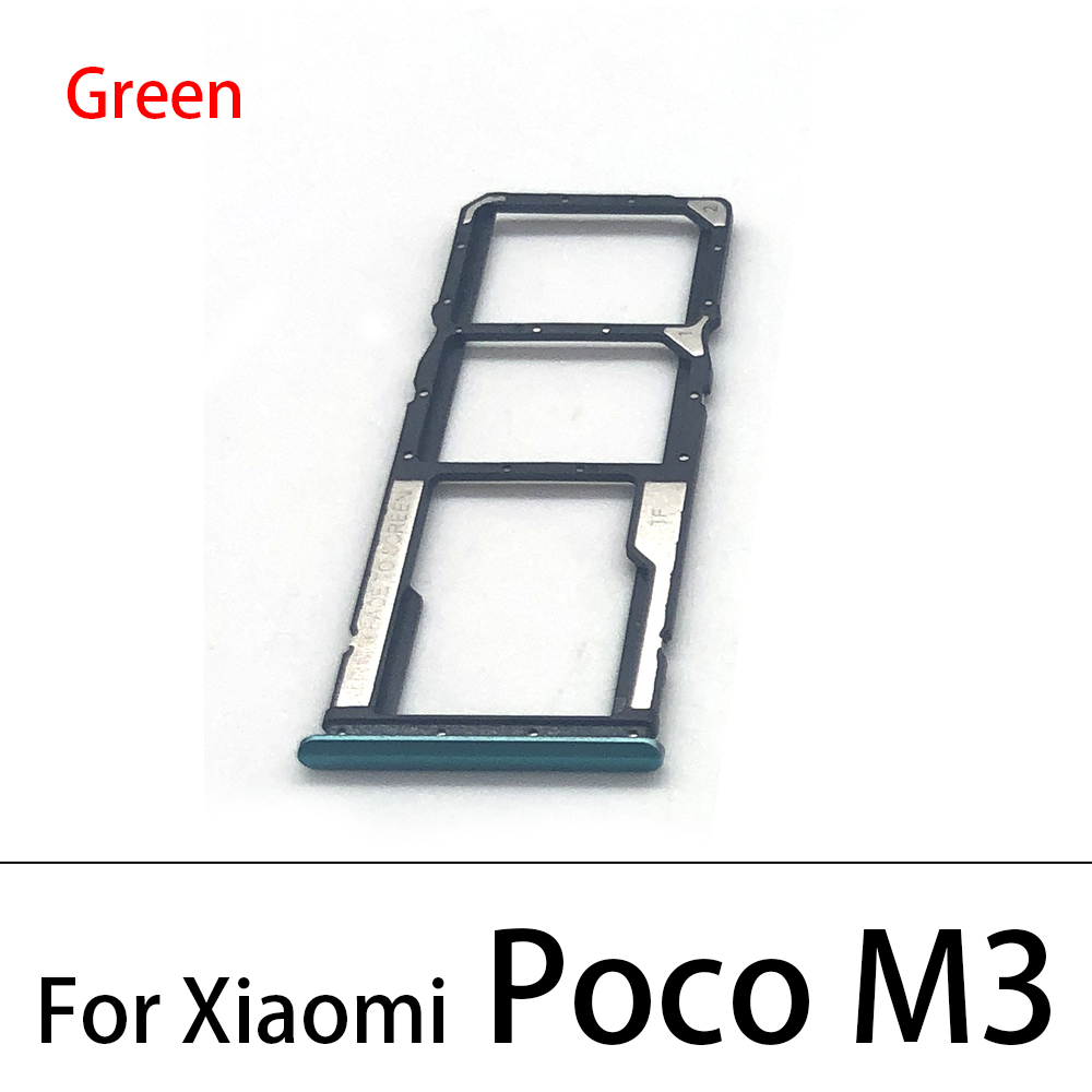 Support de Slot de carte Sim, pièce de rechange pour Xiaomi Poco X3 NFC / Poco M3 / Poco F3 / Poco F2 Pro: Poco M3 Green