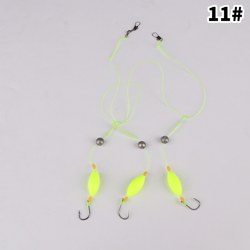 1 Set Size3#-14# Pesca Carp Rigs Fishing Lure Three Hook Fishing Hair Rigs Hook Suspension Anti Bottom Carp Fishing Hook: Yellow