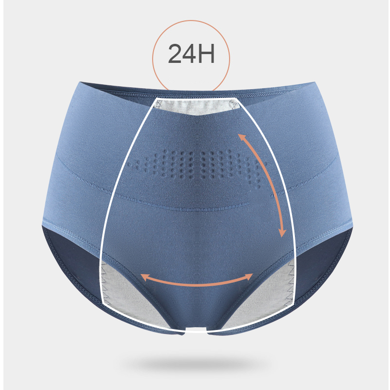 Bragas menstruales de cintura alta para mujer, pantalones de período ancho, ropa interior fisiológica a prueba de fugas, calzoncillos femeninos de algodón de talla grande L-4XL