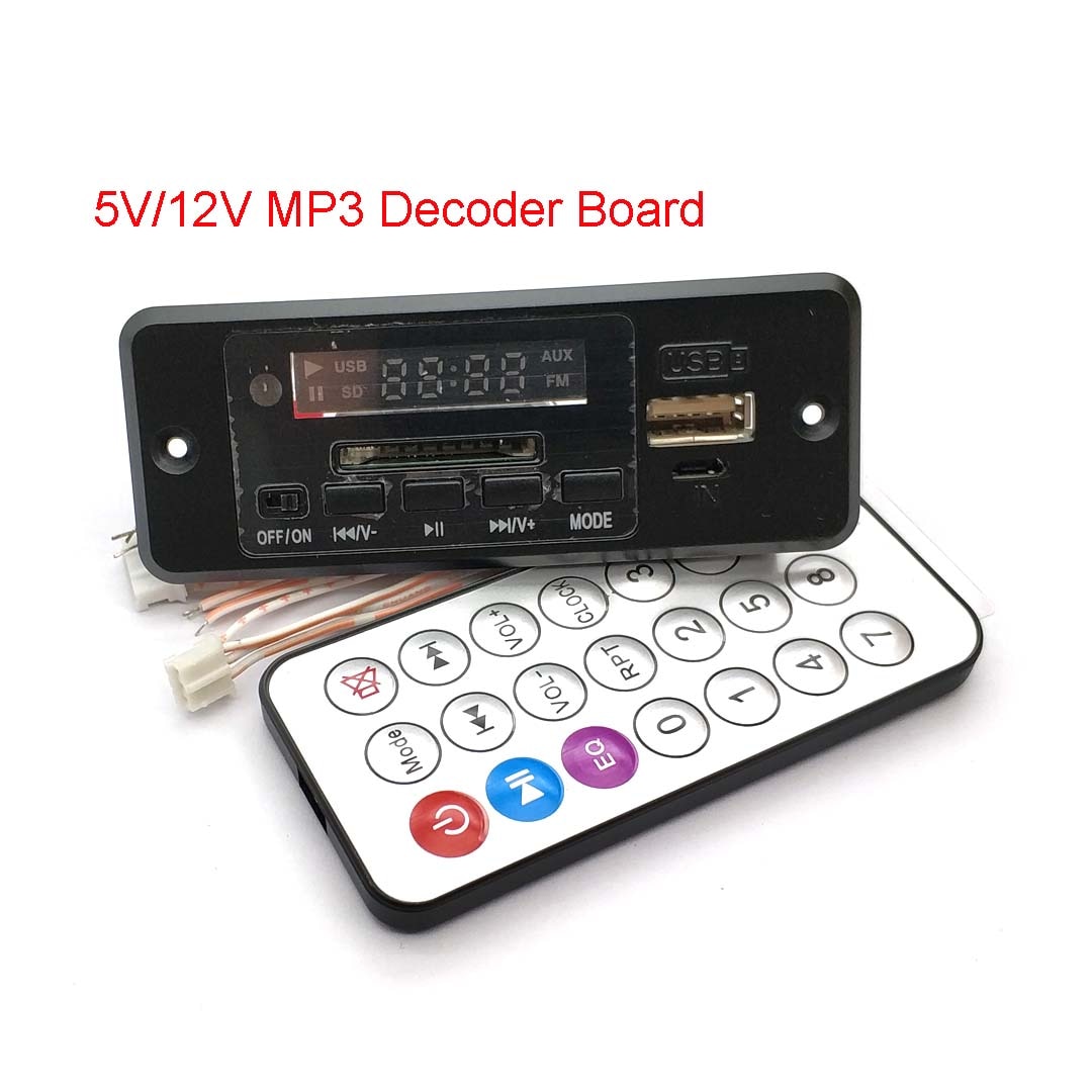 5 V/12 V Voeding MP3 Decoder Boord Speler met Display Dual Channel Zonder Eindversterker Afstandsbediening FM Power Off Memor