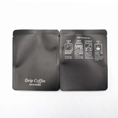 100 stk dryp kaffe emballagepose aluminiumsfolie kompositlag miljøvenligt materiale god kaffepose: Sort
