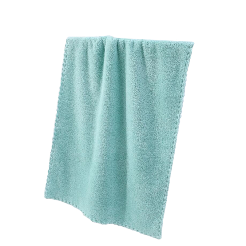 Soft Towel Dry Hair Water Absorbent Double-sided Coral Velvet Microfiber Towel Bath Washing Cleaning Bathing Tools Washcloth: green