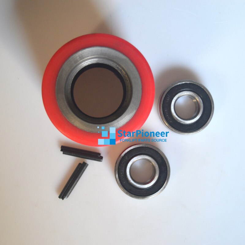 hydraulic pallet truck wheels hand pallet truck wheel 70x80-47-20mm PU with bearings 6204 After install bearing, hole is 20mm