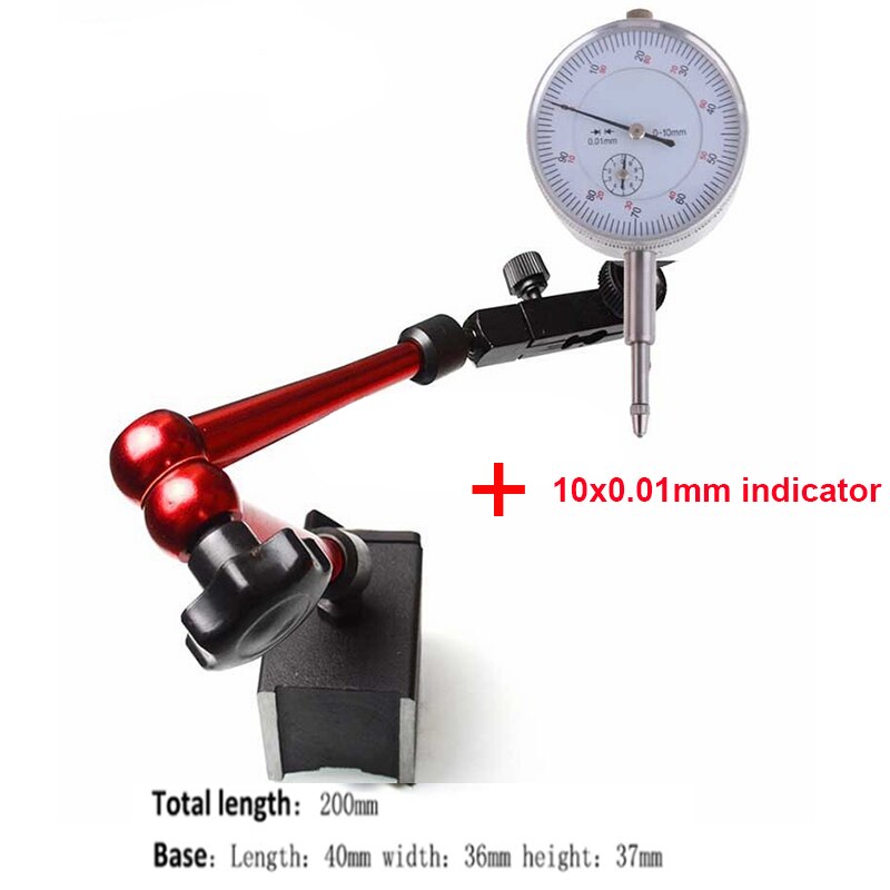 Måleur indikator magnetisk holder måleur magnetisk stativ base mikrometer måleværktøj time type indikator måleværktøj: 2 stk sæt 1