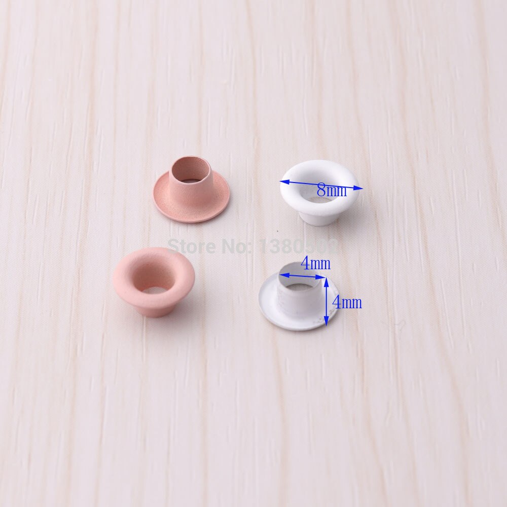 100pcs/lot 8*4*4mm Metal Eyelet Scrapbook Grommet Embellishment Garment Leather craft