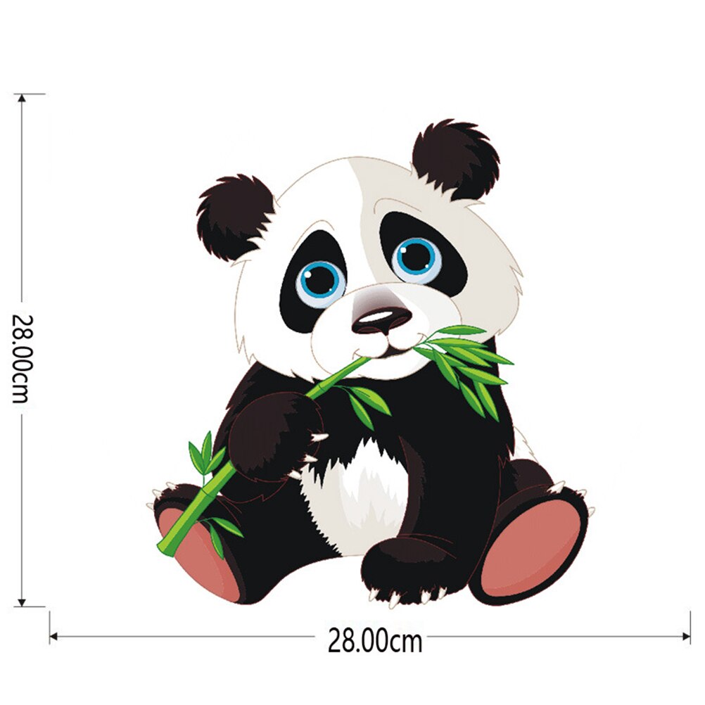 2Pcs Cartoon Panda Stickers Chic Durable Fine Self-adhesive Sticker Wall Paster PVC Stickers for Home Bedroom Living Room