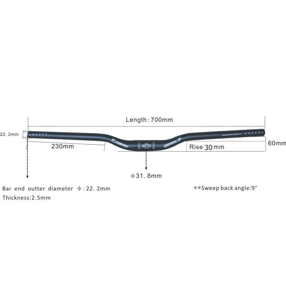 Fmfxtr Fiets Stuur Aluminium Mtb Stuur 700Mm 31.8Mm Fiets Riser Stuur Fiets Onderdelen