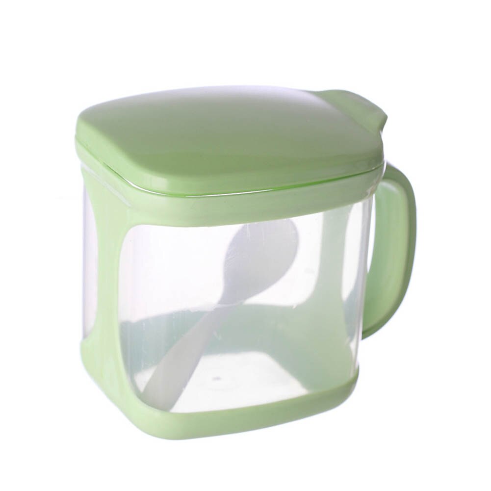 Boîte d'assaisonnement avec cuillères, récipients de cuisine, condiments, pots à épices en plastique, distributeur pour sel sucre Cruet NW: Green Single cell