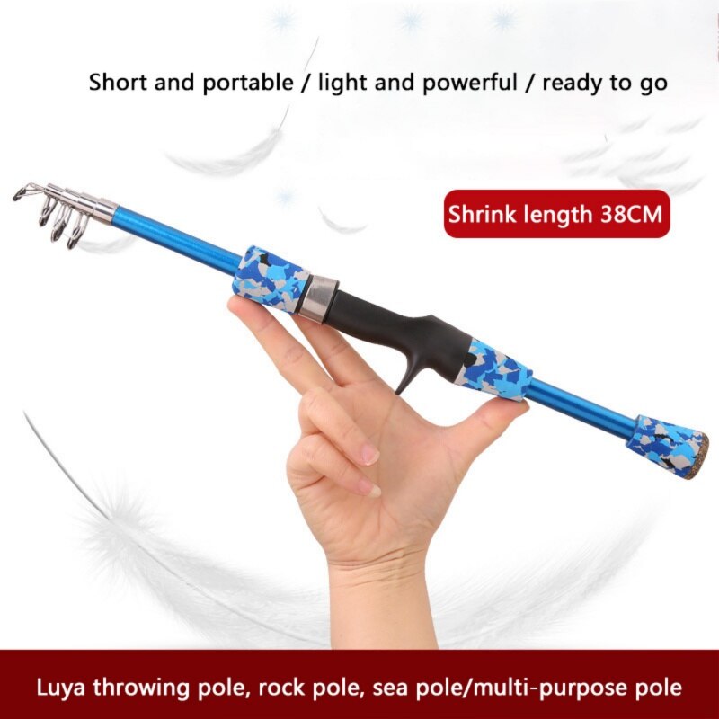 1.3M 1.5M 1.8M Mini Spinning Fly Travel Rod Telescopic Rock Fishing Rod Carp Feeder Carbon Fiber Reel Seat Green Blue