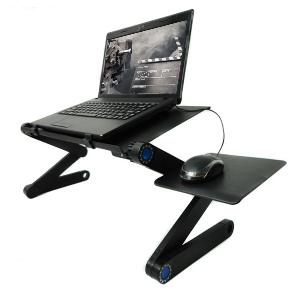 Aluminium Laptop Bureau Draagbare Verstelbare Notebook Stand Met Schaal Knop Abs Gezamenlijke 5V Fan Muis Boord Optionele Mini tafel