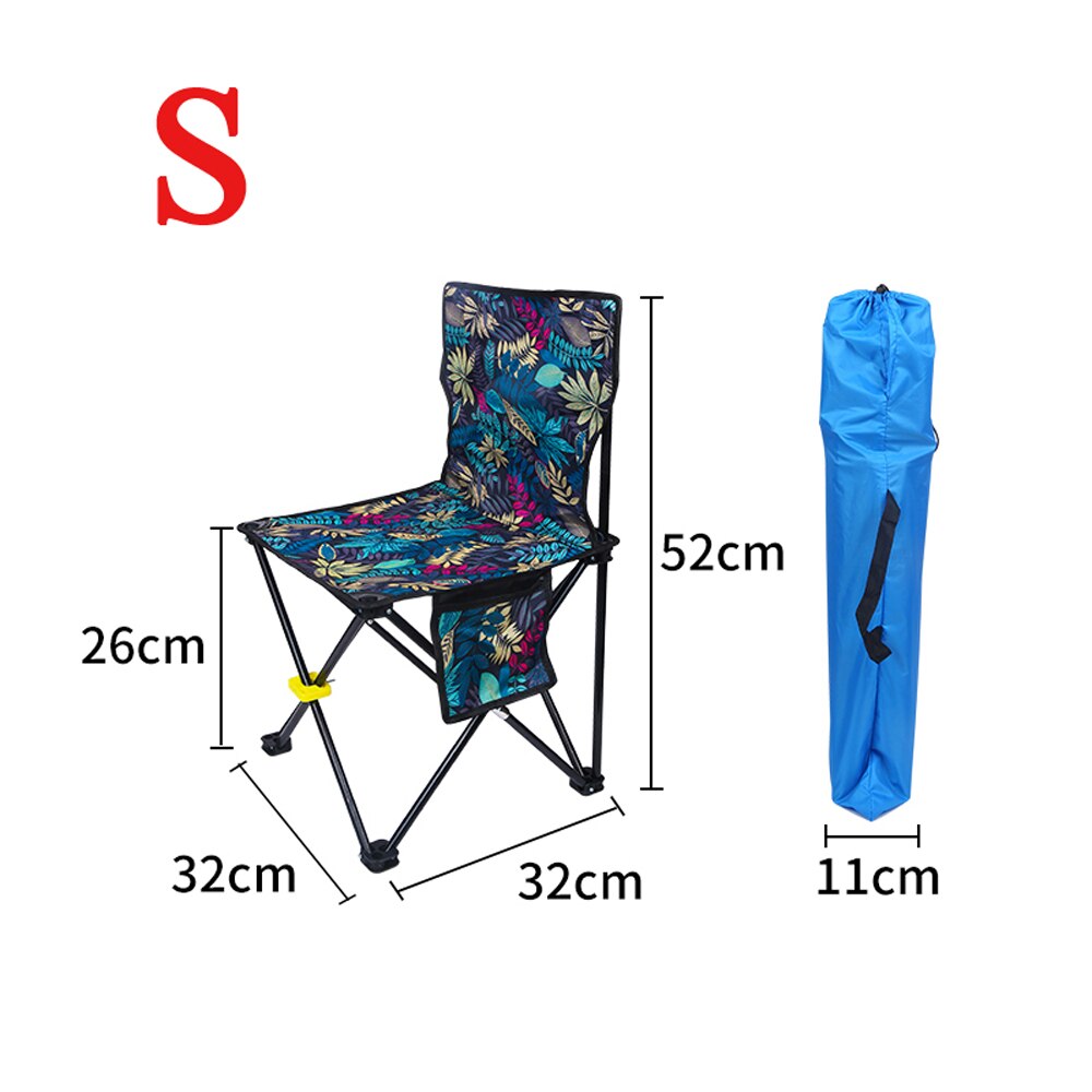 Ultralette udendørs stol bærbar klapstol camping quad stole opbevaringstaske rejser strand vandreture fiskeredskab stol skammel sml: Bs