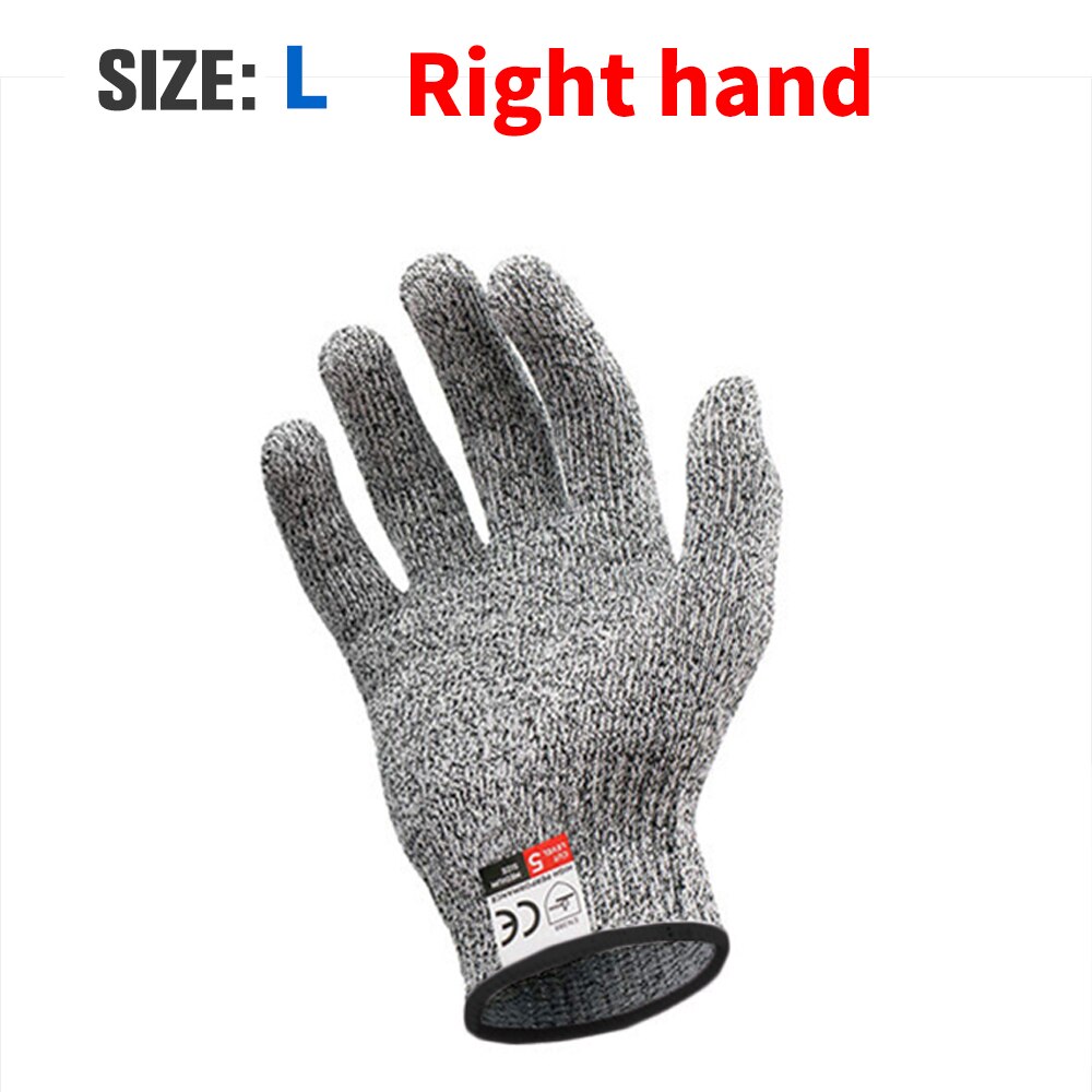 Level 5 Safety Cut Resistant Gloves Working Anti Cut Gloves Left Right Hand Breathable Butcher Kitchen Cut-proof Fish Meat Cut: L-Right