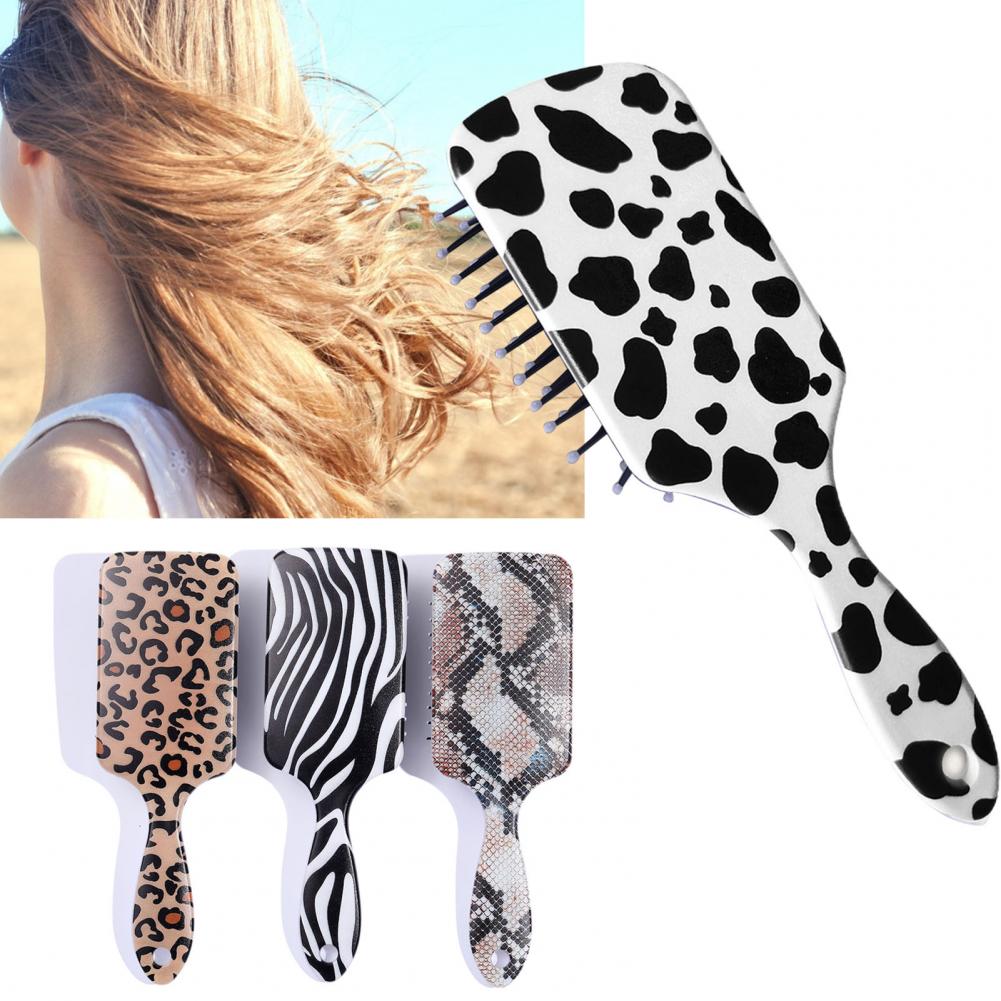 Kam leopardprint højtemperaturbestandigt abs slidstærkt materiale kvinder klipning hår kam til hjemmehår børste frisør