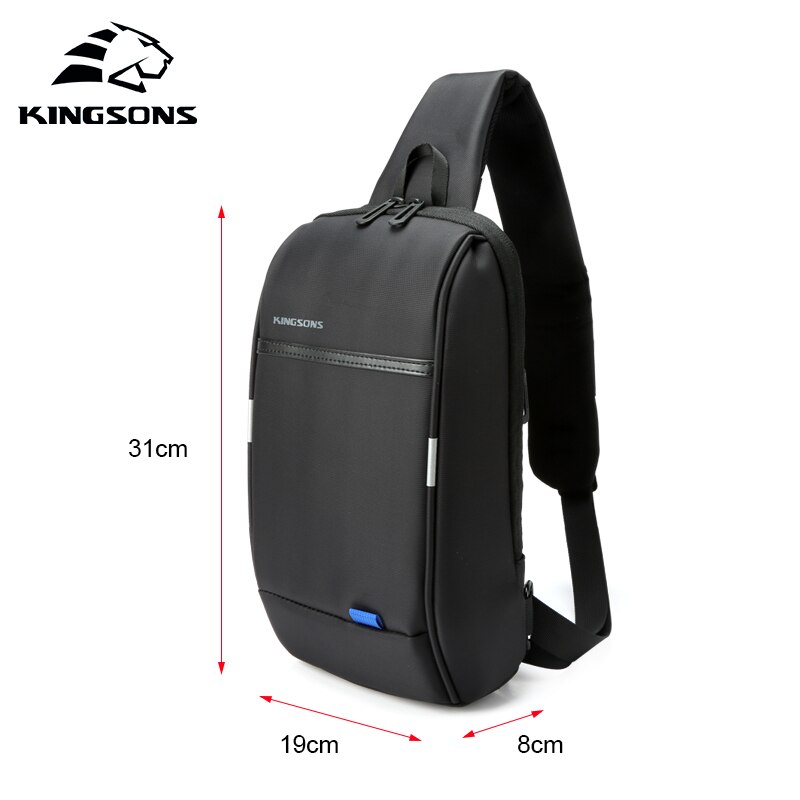 Kingsons 3174-A Vakantiereizen Enkele Schouder Rugzak 10.1 Inch Borst Rugzak Voor Mannen Vrouwen Casual Crossbody Tas