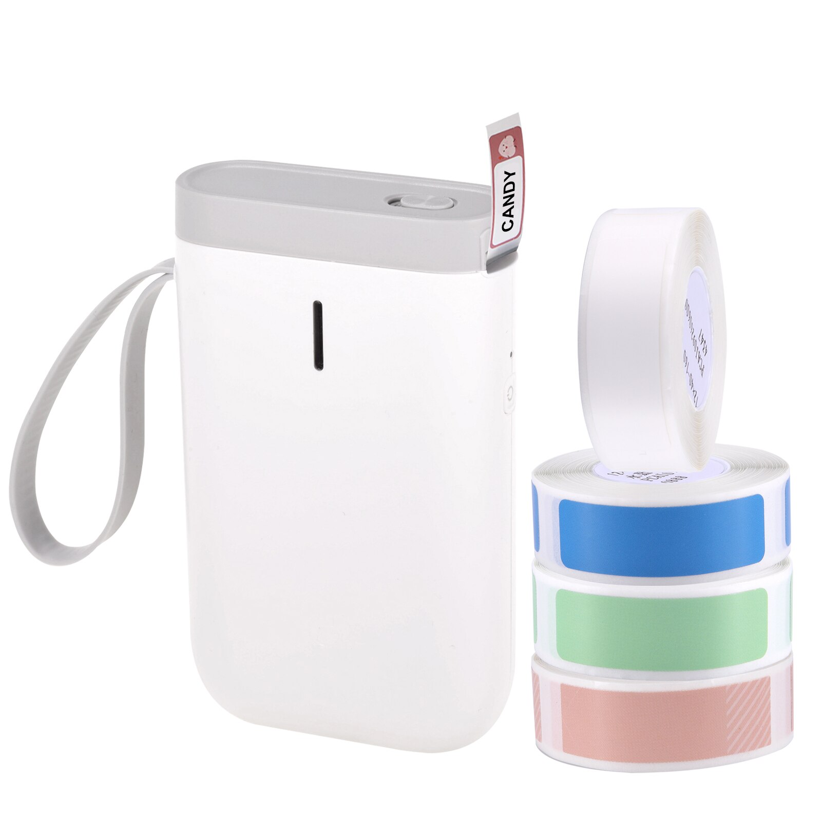D11 Label Maker Machine Portable Thermal Label Printer Handheld Name Price Sticker Printer Pocket Size BT Wireless Connection: White-4 Rolls