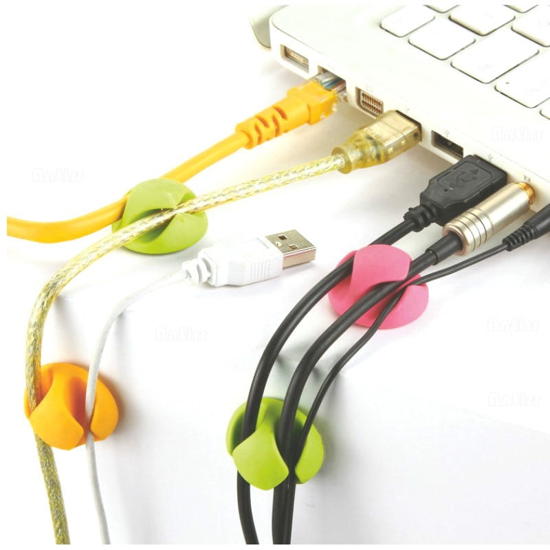 2 Slot Kabelhaspel Oortelefoon Organizer Desktop Draad Opslag Charger Cable Koord Houder Clips Voor Telefoon Opladen Usb Kabel