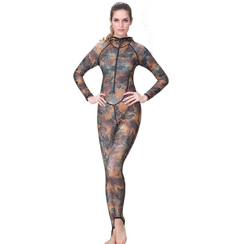 Dive&amp;Sail Rash guard Swimming Suit spearfishing Spandex couple Camo Skin DIVE One piece UV proction Men Women Surfing suit