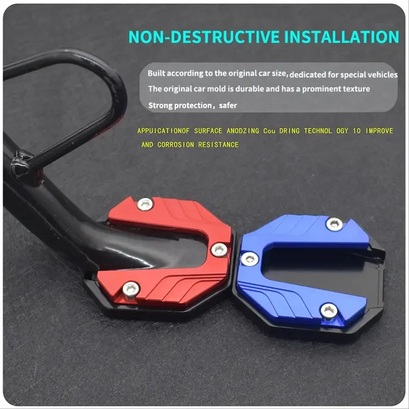 Aluminium Motorfiets Fiets Kickstand Extender Anti-Slip Voet Zijstandaard Verlengstuk Voetsteun Voor Motorfiets Crossmotor