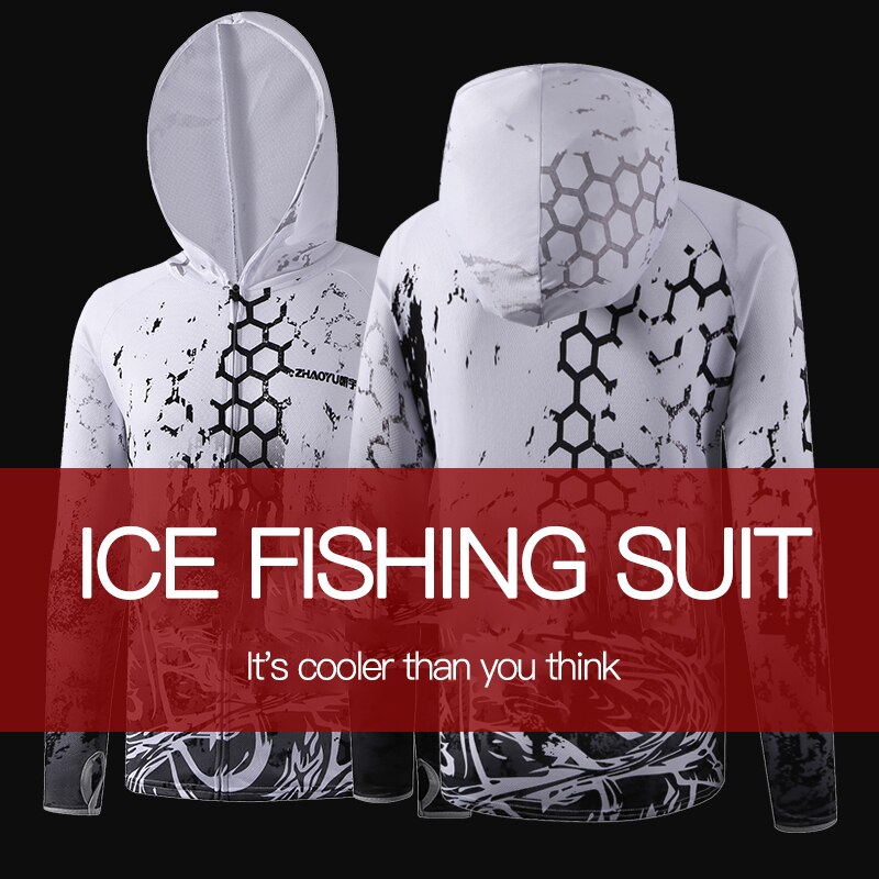 ZHAOYU-ropa de pesca transpirable para hombre, camisas de pesca impermeables, chaqueta de pesca de manga larga, ropa de pesca de secado rápido