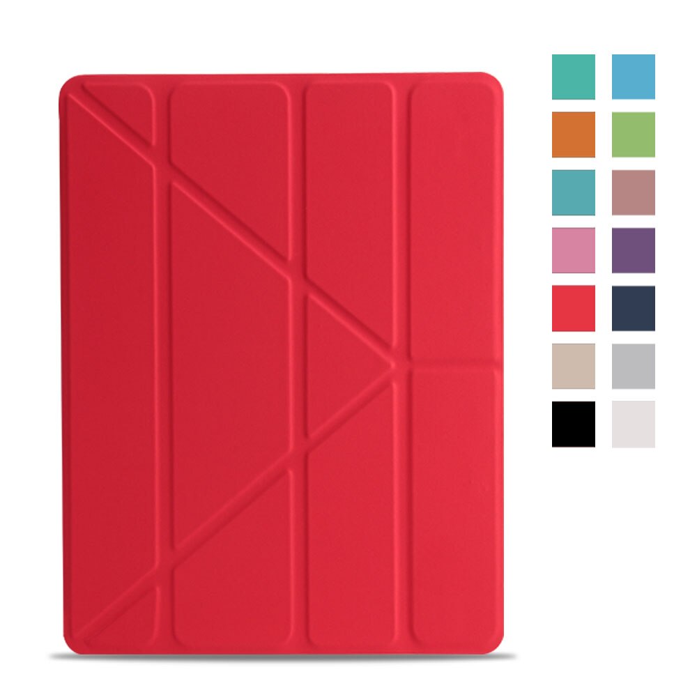 For ipad 9.7 Case Leather Silicone Soft Back Cover Case For ipad 6th Generation Case Smart Cover For ipad 9.7 Case: Red