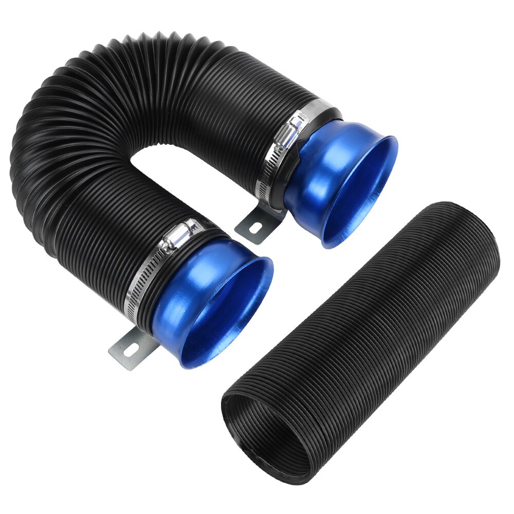 76MM Car Modification Tube Air Intake Pipe Universal Feed Hose Pipe Flexible Cold Air Ducting With Connector & Braket