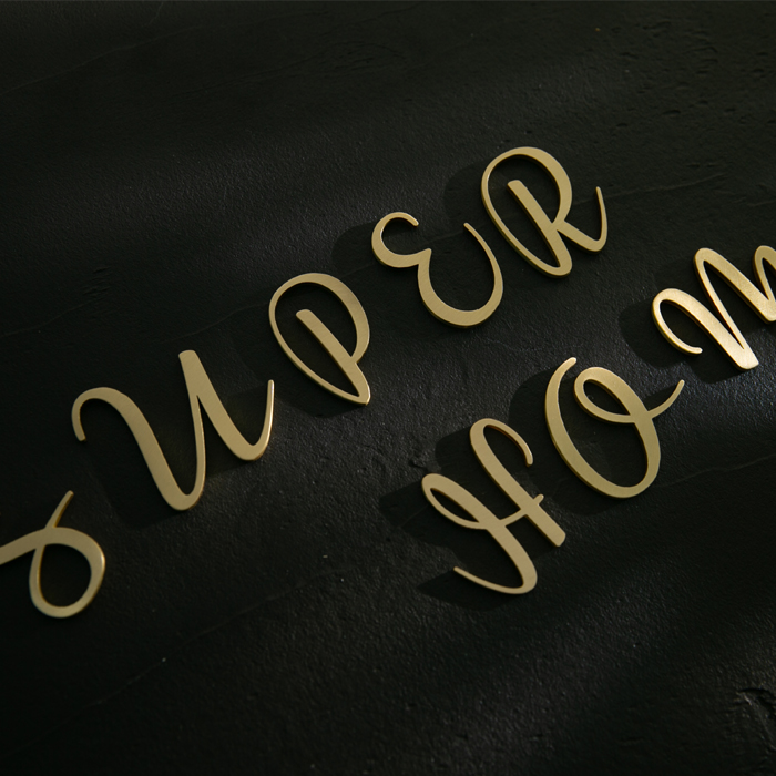 DIY Golden Brass Letters Wall Decoration / Door Plates Villa Hotel Sign Plates Dormitory Home