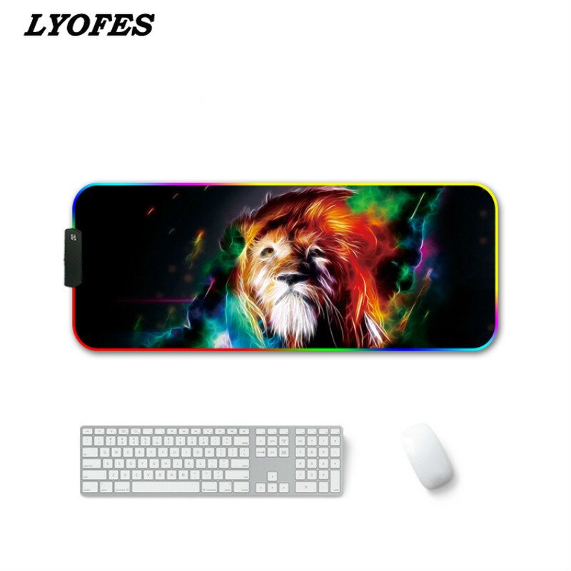 RGB Gaming Mouse Pad Large XXL Rubber Mat RGB Colorful LED Lighting Gaming Mouse Pad for PC Computer: 300x800x3mm 08