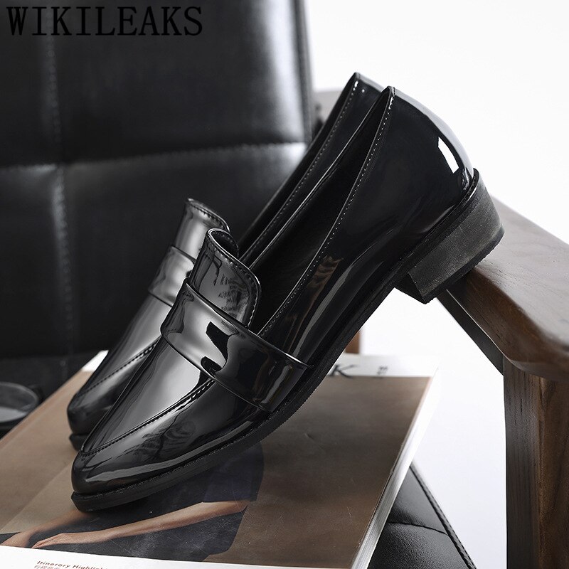 Loafers puntige neus platte zwarte schoenen voor dames leren schoenen dames luxe schoenen dames ontwerpers mokka sleehak damesschoenen