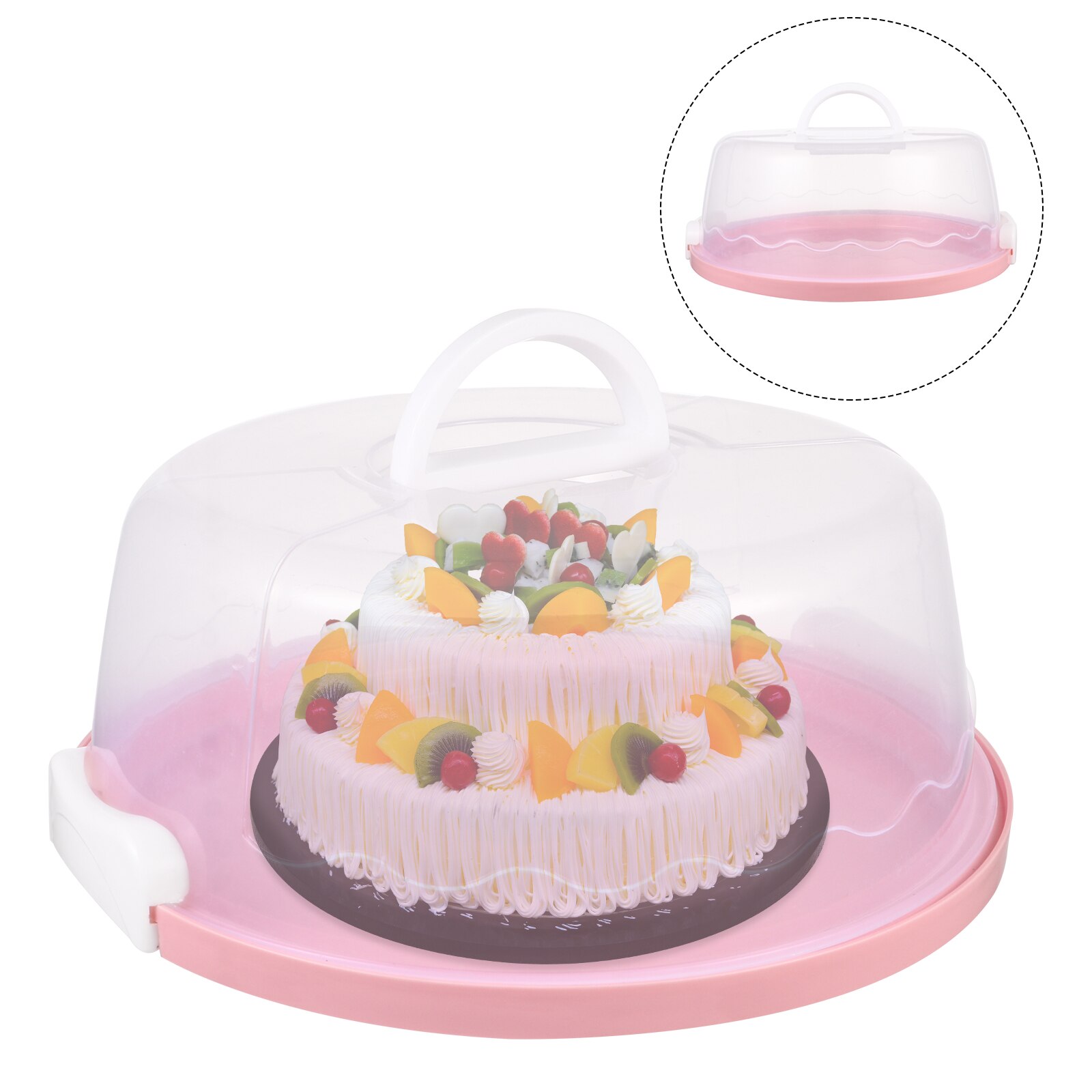 10inch Transparent Cake Box Portable Handheld Cake Package Food Storage Case Fresh Keeping Container Birthday Baking Supplies